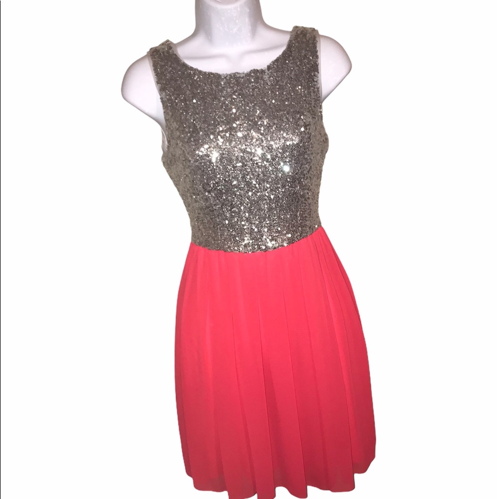 B Darlin Neon and Sequin Dress